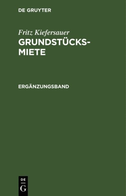 Fritz Kiefersauer - Ergänzungsband, E-bok