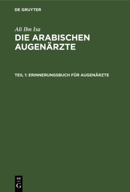 Ali Ibn Isa, E. Mittwoch, J. Lippert, J. Hirschberg - Erinnerungsbuch für Augenärzte, E-bok