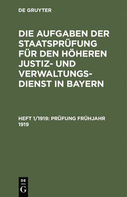 Prüfung Frühjahr 1919, Inbunden