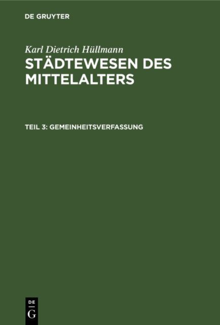 Karl Dietrich Hullmann - Gemeinheitsverfassung, E-bok