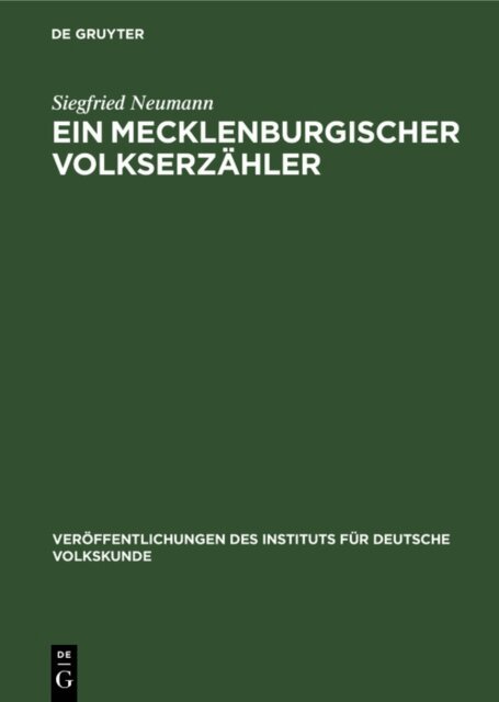 Siegfried Neumann - Ein Mecklenburgischer Volkserzahler, E-bok