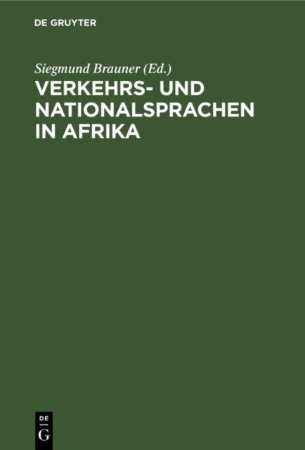 Siegmund Brauner - Verkehrs- und Nationalsprachen in Afrika, E-bok