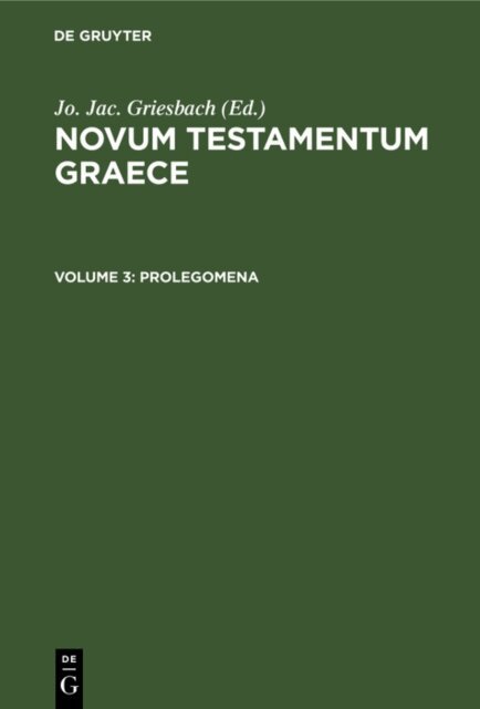 Caspar Rene Gregory - Prolegomena, E-bok