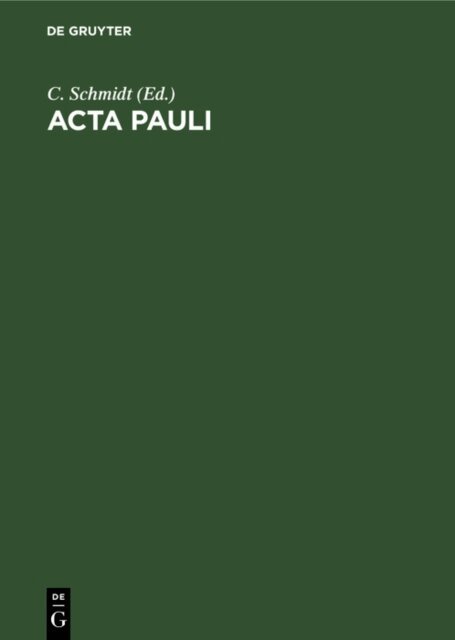 C. Schmidt - Acta Pauli, E-bok