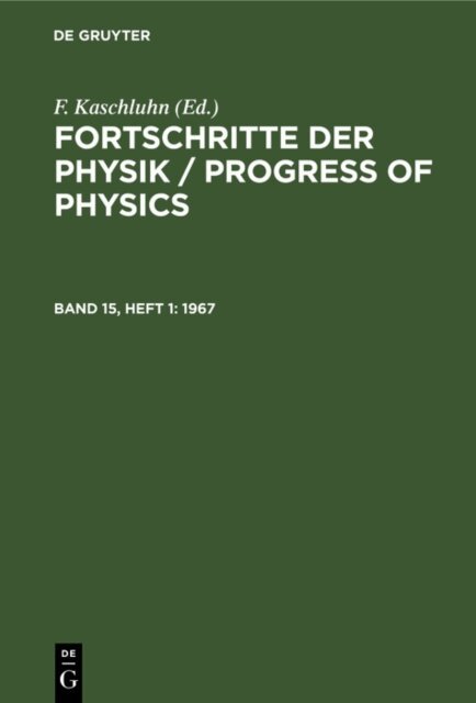 R Rompe, R. Ritschl, A. Losche, F. Kaschluhn - 1967, E-bok