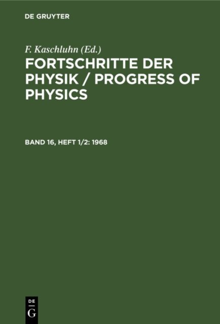 R Rompe, R. Ritschl, A. Losche, F. Kaschluhn - 1968, E-bok