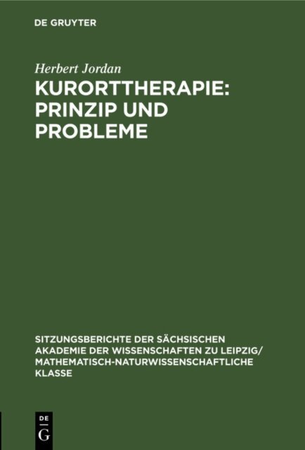 Herbert Jordan - Kurorttherapie: Prinzip und Probleme, E-bok