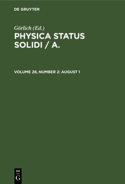 Gorlich - August 1, E-bok