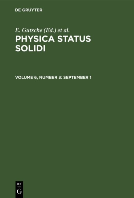 P. Gorlich, K. Muller, E Gutsche - September 1, E-bok