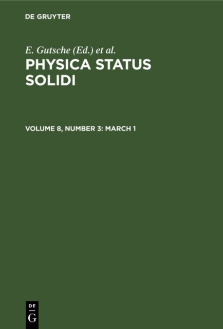 P. Gorlich, K. Muller, E Gutsche - March 1, E-bok