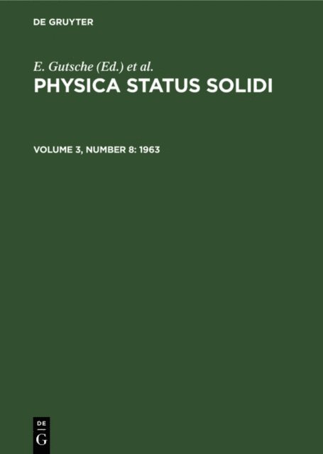 P. Gorlich, K. Muller, E Gutsche - 1963, E-bok