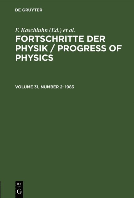 R Rompe, R. Ritschl, A. Losche, F. Kaschluhn - 1983, E-bok