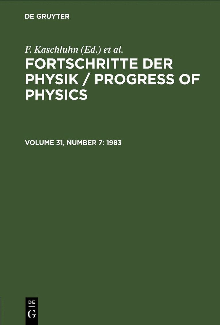 F. Kaschluhn, A. Lösche, R. Ritschl, R Rompe - 1983, Inbunden
