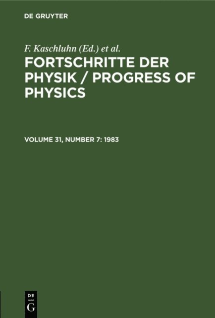 R Rompe, R. Ritschl, A. Losche, F. Kaschluhn - 1983, E-bok