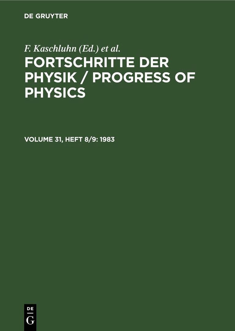 F. Kaschluhn, A. Lösche, R. Ritschl, R Rompe - 1983, Inbunden