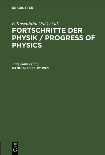 R Rompe, R. Ritschl, A. Losche, F. Kaschluhn - 1969, E-bok