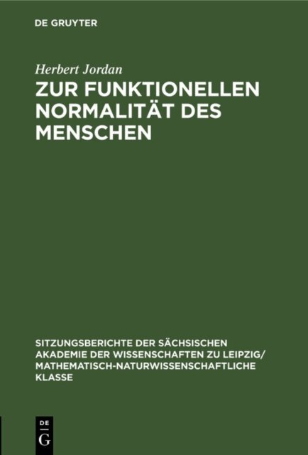 Herbert Jordan - Zur funktionellen Normalitat des Menschen, E-bok