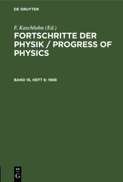 R Rompe, R. Ritschl, A. Losche, F. Kaschluhn - 1968, E-bok