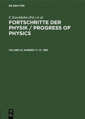 F. Kaschluhn, A. Lösche, R. Ritschl, R Rompe - 1985, Inbunden