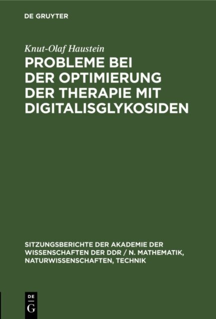 Knut-Olaf Haustein - Probleme bei der Optimierung der Therapie mit Digitalisglykosiden, E-bok