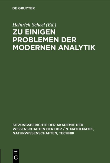 Heinrich Scheel - Zu einigen Problemen der modernen Analytik, E-bok
