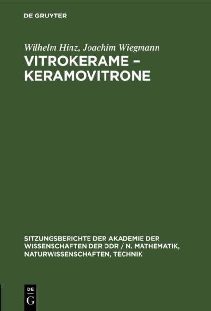 Joachim Wiegmann, Wilhelm Hinz - Vitrokerame - Keramovitrone, E-bok