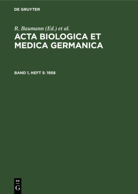 A. Graffi, H. Dutz, R. Baumann - 1958, E-bok