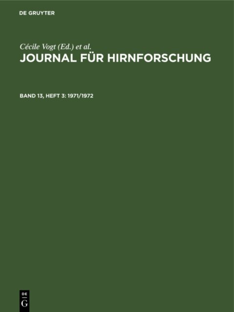 J. Szentagothai, W. Kirsche, A. Hopf, Anthony Paris - 1971/1972, E-bok