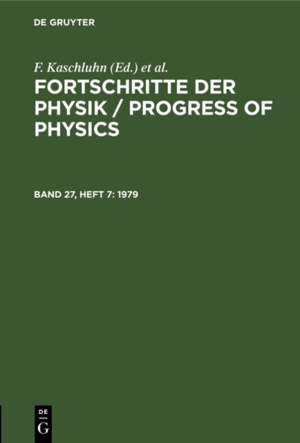 R Rompe, R. Ritschl, A. Losche, F. Kaschluhn - 1979, E-bok