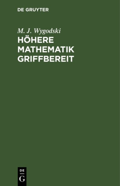 M. J. Wygodski - Hohere Mathematik griffbereit, E-bok