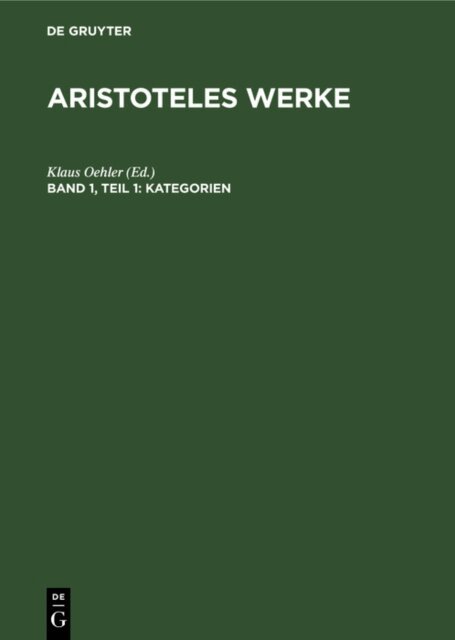 Klaus Oehler - Kategorien, E-bok