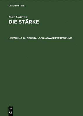 Max Ulmann - General-Schlagwortverzeichnis, Inbunden
