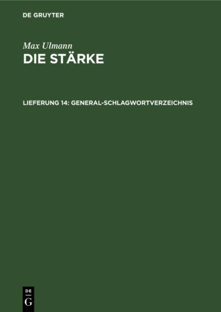 Max Ulmann - General-Schlagwortverzeichnis, E-bok