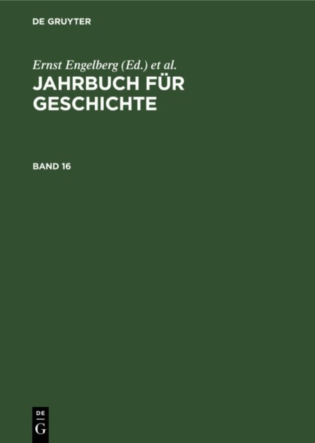 Wolfgang Schroder, Horst Bartel, Ernst Engelberg - Jahrbuch fur Geschichte. Band 16, E-bok