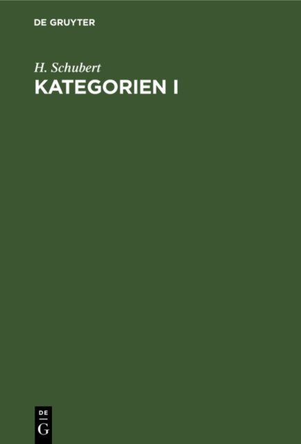 H. Schubert - Kategorien I, E-bok