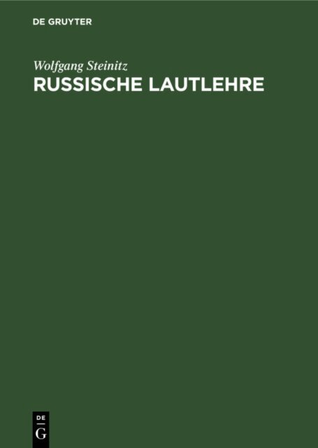 Wolfgang Steinitz - Russische Lautlehre, E-bok