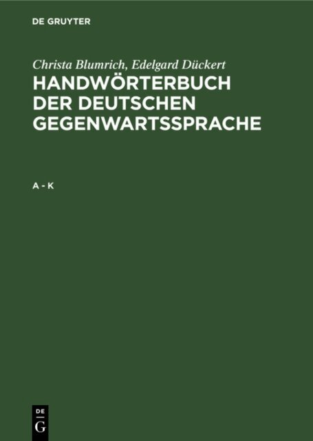 Edelgard Duckert, Christa Blumrich, Gunter Kempcke - - K, E-bok