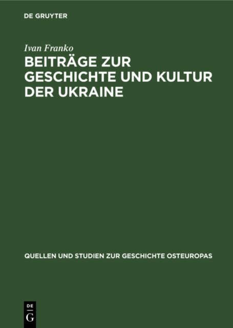Ivan Franko - Beitrage zur Geschichte und Kultur der Ukraine, E-bok