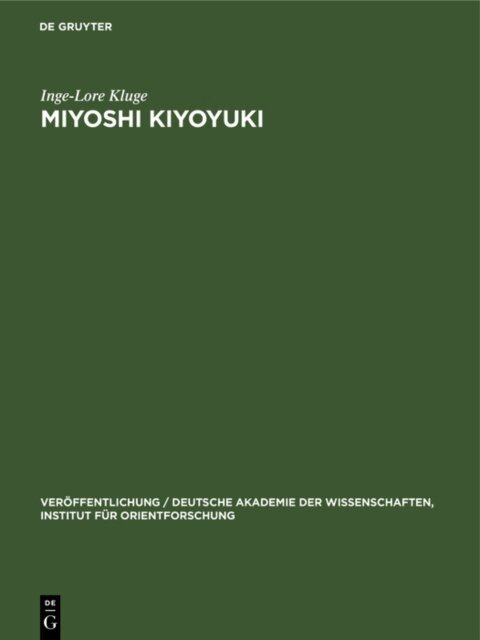 Inge-Lore Kluge - Miyoshi Kiyoyuki, E-bok