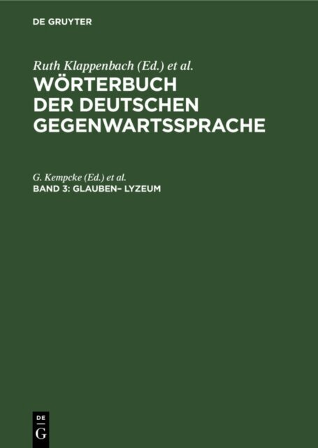 H Malige-Klappenbach, R Klappenbach, G Kempcke - glauben- Lyzeum, E-bok