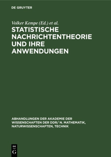 Norbert Ahlbehrendt, Volker Kempe - Statistische Nachrichtentheorie und ihre Anwendungen, E-bok