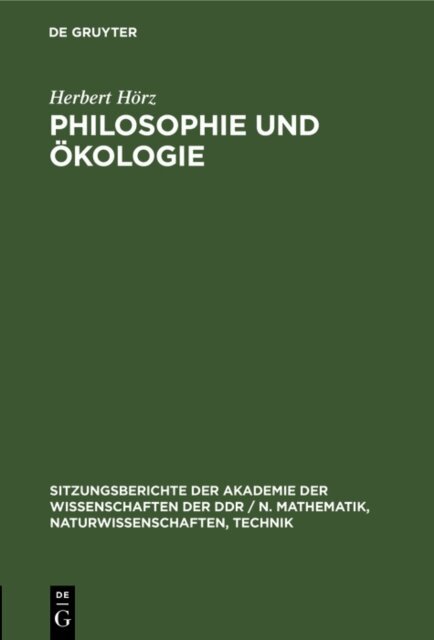 Herbert Horz - Philosophie und Okologie, E-bok