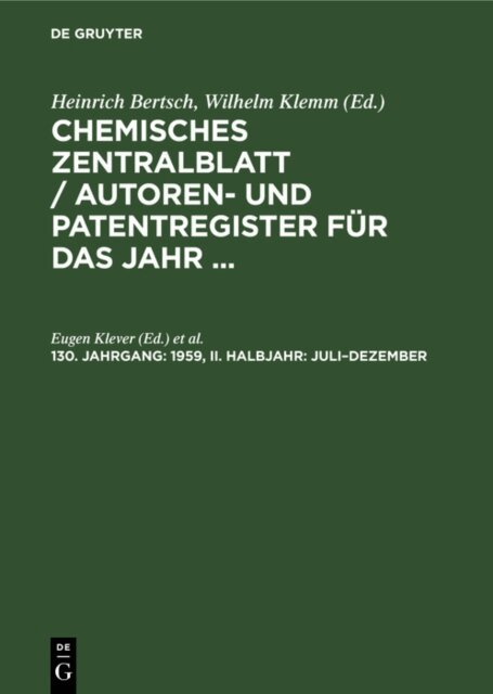 Heinz Walter, Eugen Klever - 1959, II. Halbjahr: Juli-Dezember, E-bok