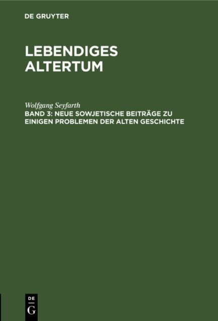 Neue sowjetische Beitrage zu einigen Problemen der alten Geschichte