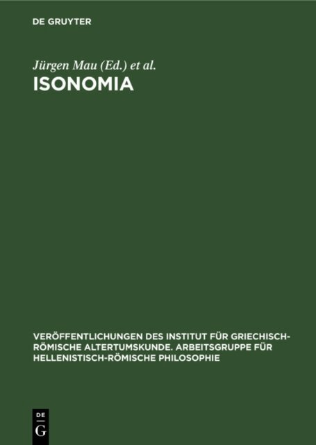 Ernst Gunther Schmidt, Jurgen Mau - Isonomia, E-bok