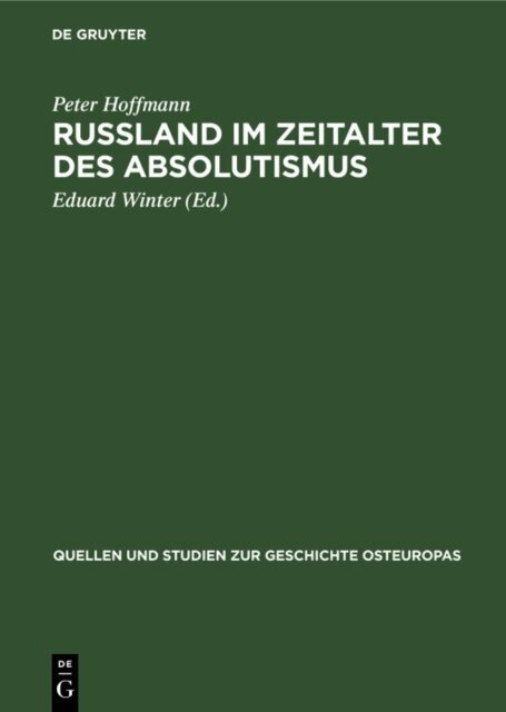 Peter Hoffmann - Ruland im Zeitalter des Absolutismus, E-bok