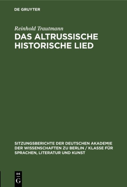 Reinhold Trautmann - altrussische historische Lied, E-bok