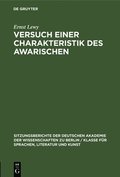 Versuch Einer Charakteristik Des Awarischen