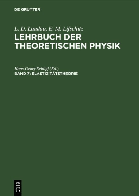 Hans-Georg Schopf - Elastizitatstheorie, E-bok