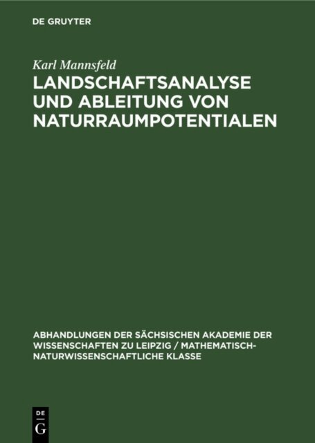 Karl Mannsfeld - Landschaftsanalyse und Ableitung von Naturraumpotentialen, E-bok